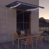 Day and Night - Day and Night Awning with LED and Wind Sensor Blue and White 400x300 Cm