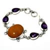 Ocean Jasper Amethyst Gemstone 925 Silver Plated Jewelry Bracelet 6-8"