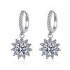 Sunflower Earrings for Women Inlaid with Moissanite Gold-plated Zircon Earbuds