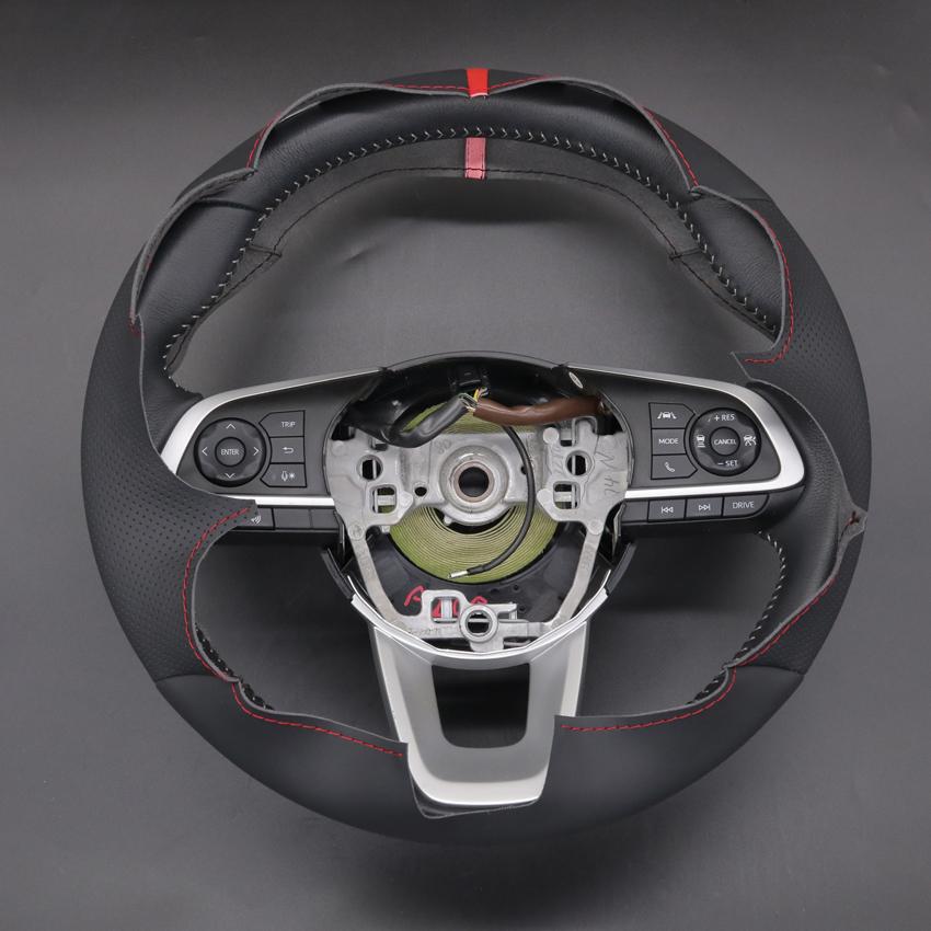 Черный искусственный кожаный чехол на руль автомобиля, сшитый вручную, нескользящий, мягкий, оплетка для Toyota Raize 2019-2024 Yaris 2023-2024