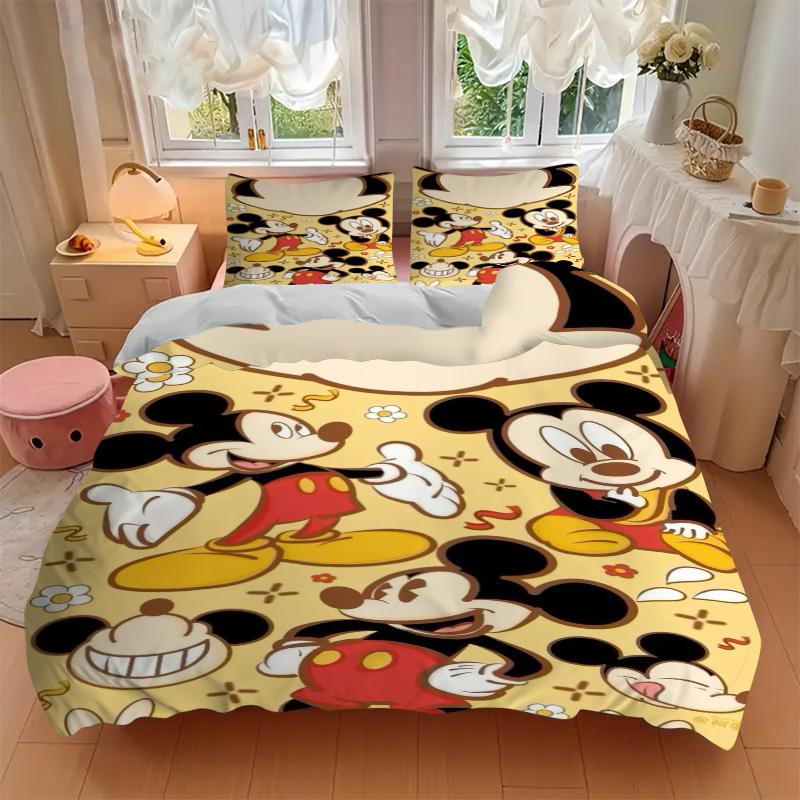 Mickey Mouse Adventures Print 3Pcs Bedding Setduvet Cover With 2 Bedropillowcase Home Birthday Gift