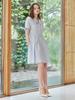 Nub Summer Flare Tweed Dress - Sky Blue