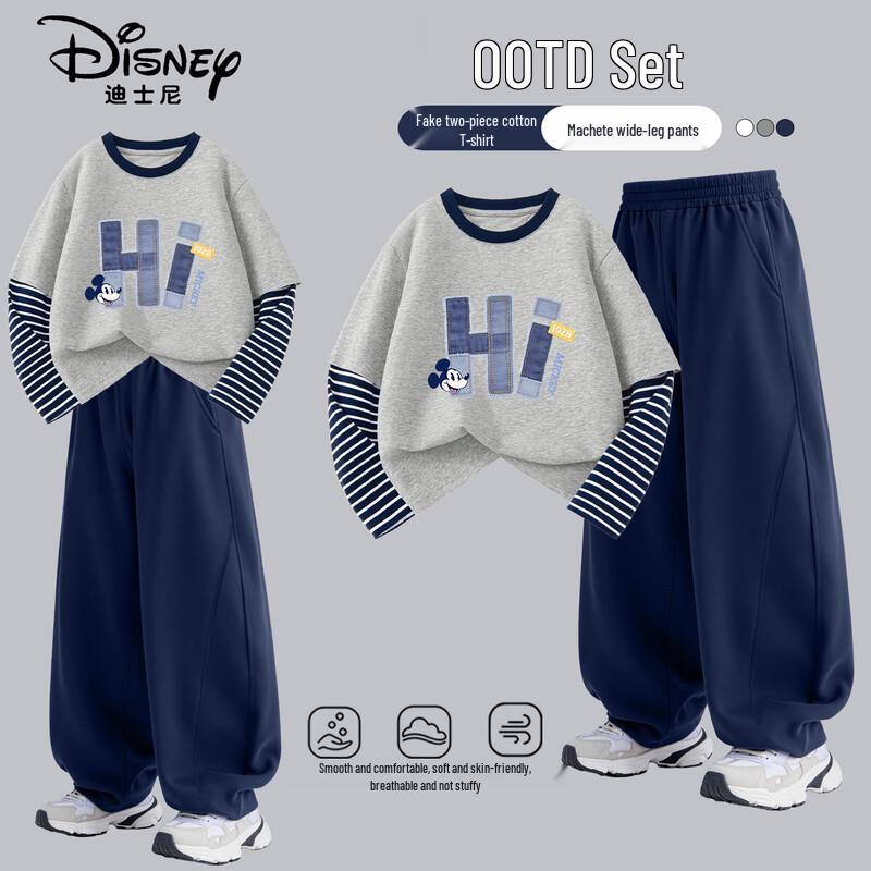 Disney Детский комплект: хлопковая футболка с длинным рукавом и штаны