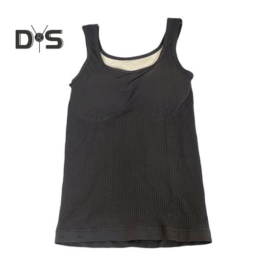 Winter Women Thermal Vest with Chest Pads Seamless Velvet-lined Fast Temperature Lock Heating Slim Fit Elastic Sleeveless Inner Wear Bottoming Tank