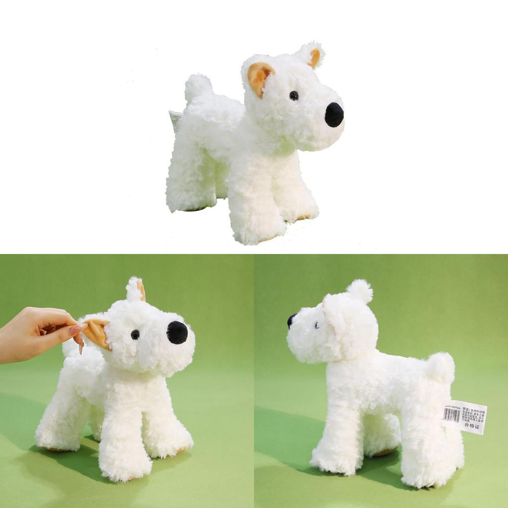 Highland Realistic West Terrier Plush Toy With Polyester Filling Kids For