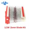 140PCS 0.5W Zener Diode Set 3.3V~30V Voltage Regulator Diode Pack 14 Values Assorted Kit 4.7V 5.1V 6.2V 6.8V 8.2V 10V 12V 15V