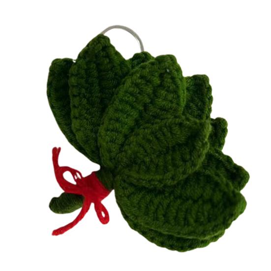 Yousheng Woven Keychain Handmade Pomelo Leaf Design Lucky Charm Keychain Hand-Crocheting Decorative Pendant Car Backpack Accessories