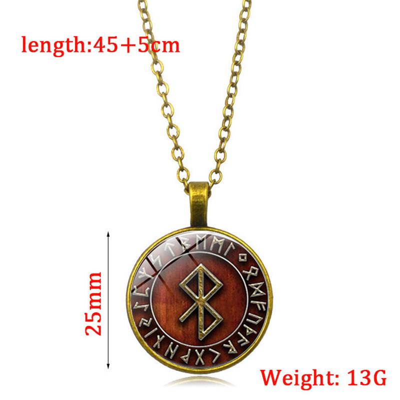 Women Bronze Retro Vintage Unisex Viking Norse Nordic Pirate Runes Compass Pendant Necklace