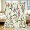 Supersoft Plush Flannel Blanket with Floral & Butterfly Design – Warm, Cozy for Home, Couch, Christmas & Halloween Use