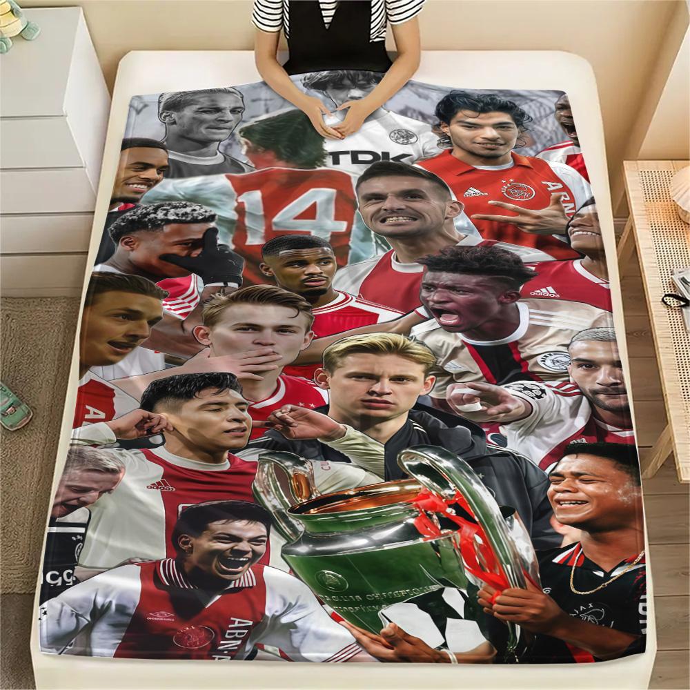 AFC Ajax logo Print FlAannel Blanket, High quality Comfortable for All Seasons, Home Decor, Warmth and Comfort