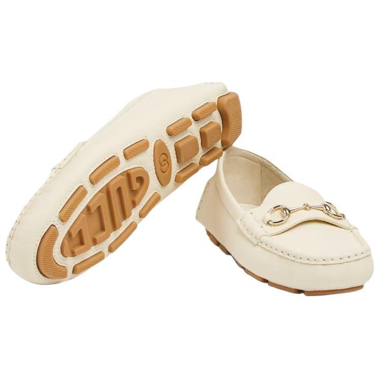 GUCCI Leather Loafers Women's White 815464 AAC4Q 9540