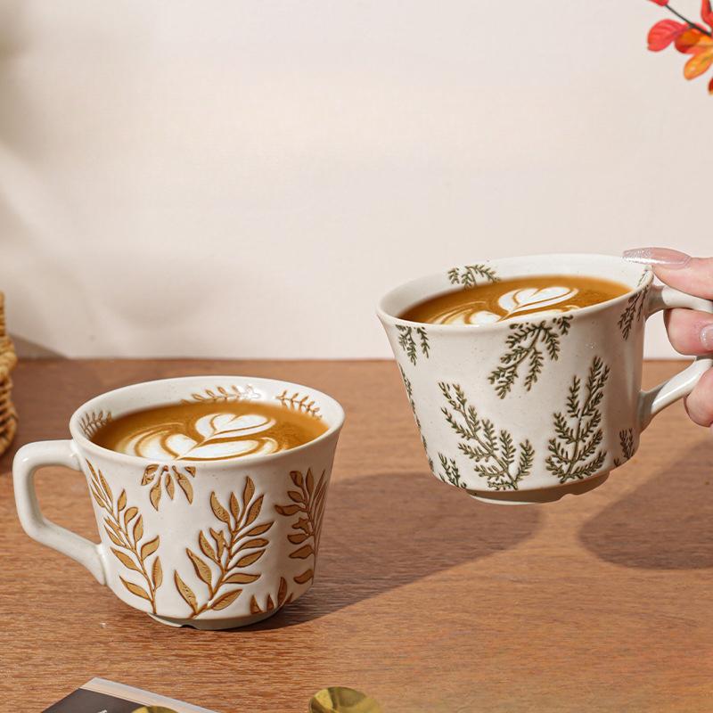 Coarse Pottery Hand-Painted Ceramic Milk Coffee Cup High Value Breakfast Cup High Value Retro