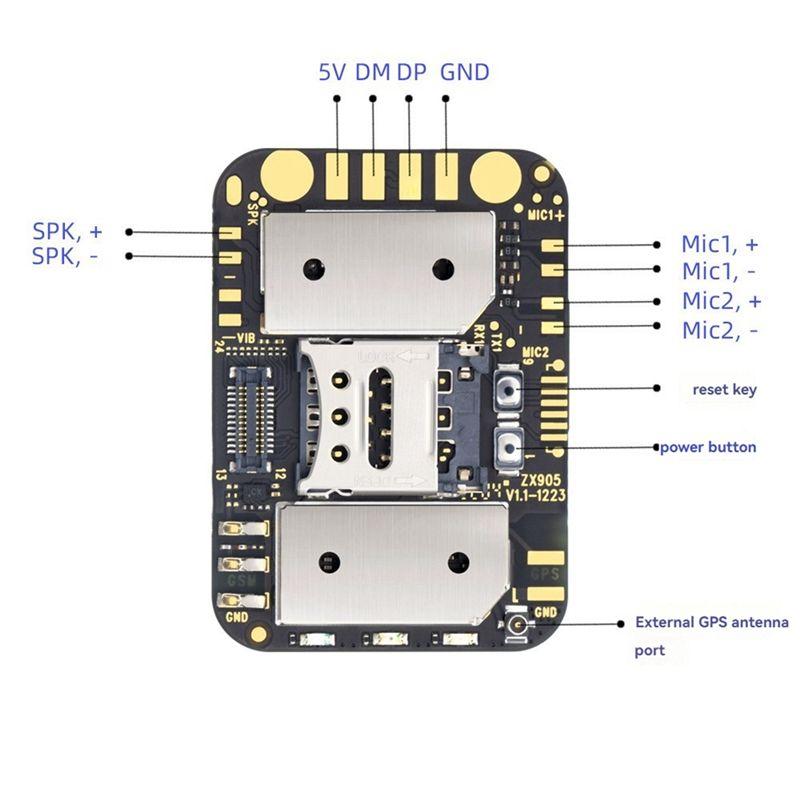 Мини-GPS-трекер ZX905 с 4G-чипом LTE CAT-1, плата PCBA с GPS-модулем, GPS-трекер-монитор против потери для автомобиля