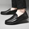 Модные высококачественные лоферы мужские туфли без застежек из кожи, официальная мужская обувь, удобная дышащая повседневная обувь, роскошная кожа
