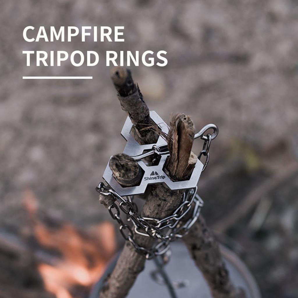 Outdoor Camping Barbecue Tripod Hanging Rack Stainless Steel Campfire Grill Pot Hanger