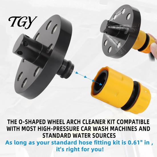 Professional Auto Care Equipment Magnetic Chassis Flusher Kit, Truck Frame for Undercarriage Cleaning, RV Boat Trailer Maintenance Tool O-Ring