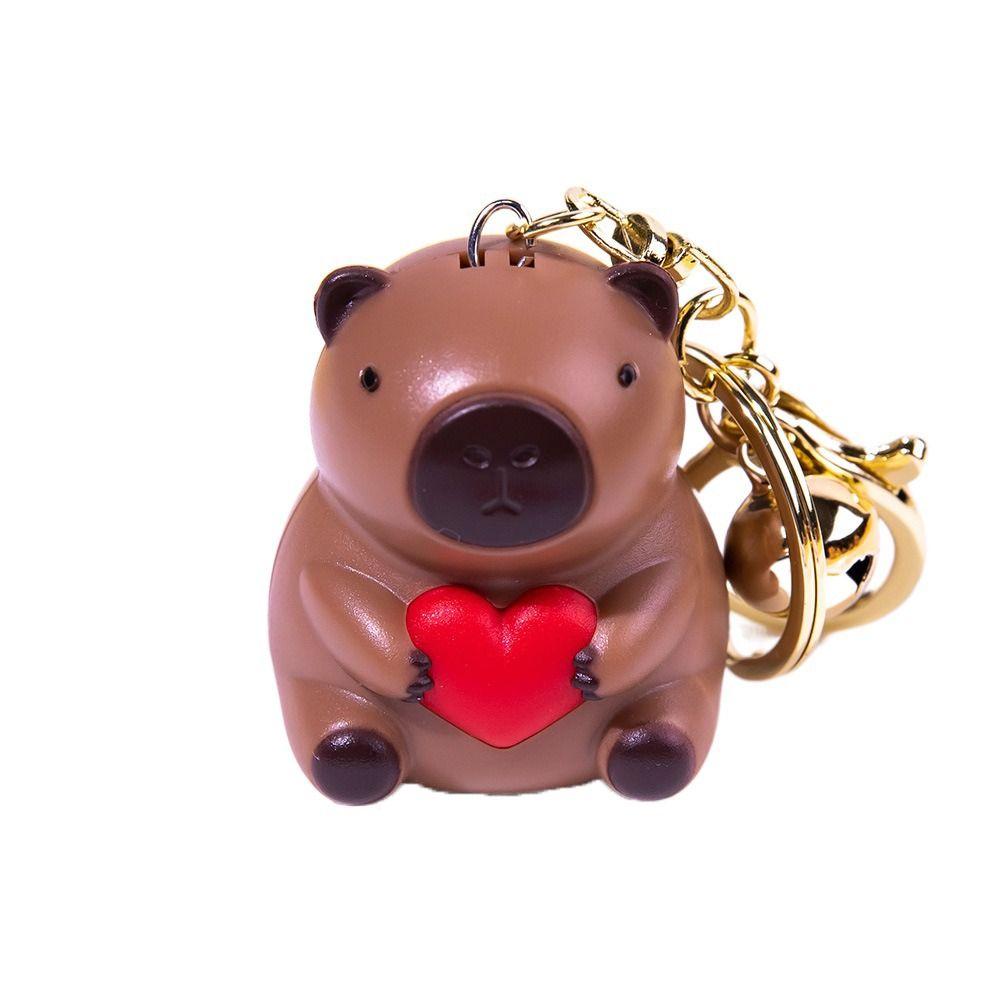 Подвеска на сумку «Я люблю тебя» в виде капибары, светящаяся в виде капибары, светящийся в виде капибары, брелок для ключей «Звук капибары» для девочек