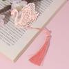 Креативная закладка для книг с росписью по металлу, китайский полый кленовый лист, бахромчатый абрикосовый лист, закладка для книг, подарки, латунная кисточка, школьные принадлежности