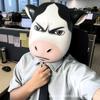 Funny Cow Full Face Mask Latex Animal Headgear Halloween Party Cosplay Prank Costume