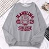 Casual Street Womens Sweatshirt Hawkins High School Indiana 1983 Printing Hoodies Loose Crewneck Pullovers