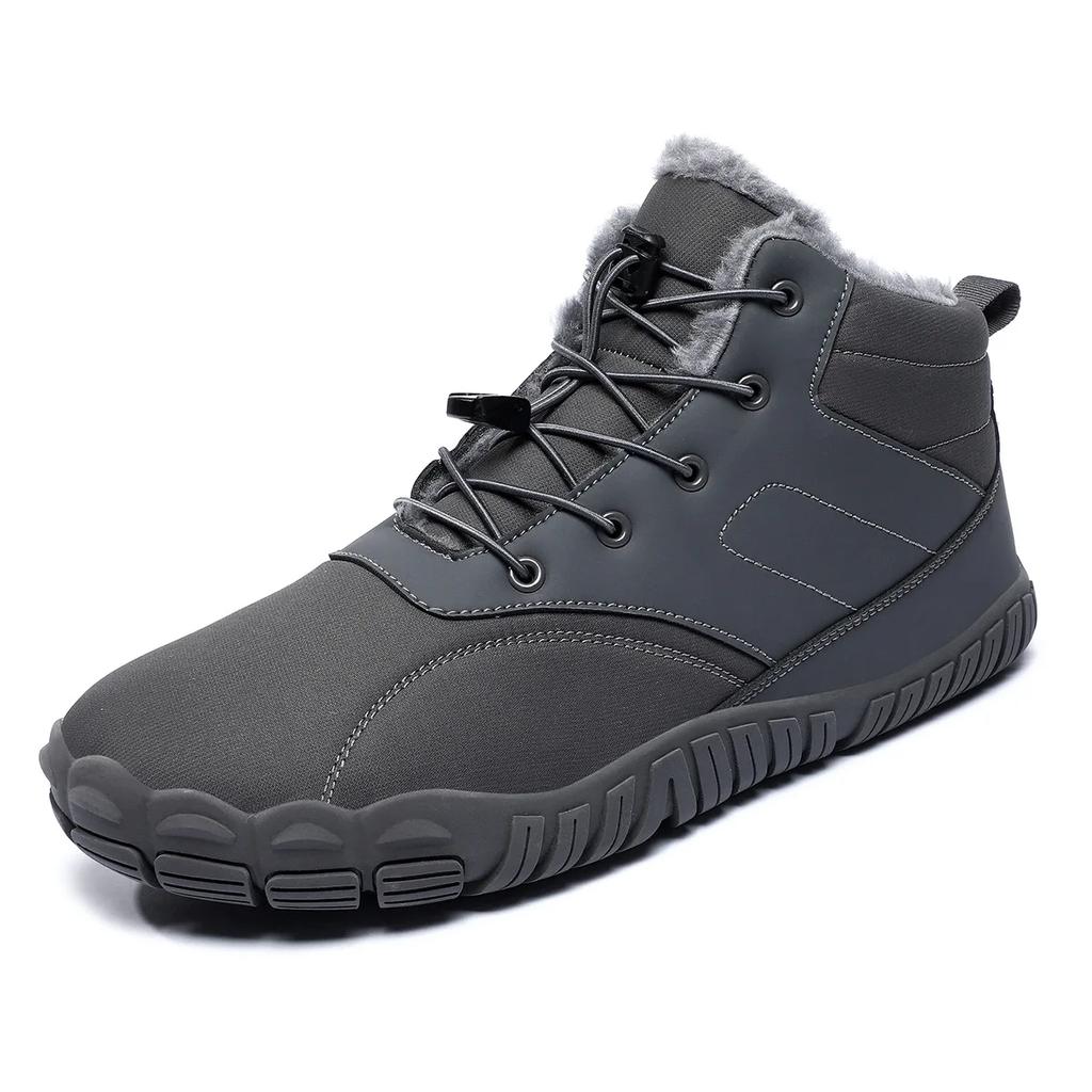 Модные новые зимние ботинки для мужчин, босиком на открытом воздухе, нескользящие, теплые, меховые, повседневные кроссовки, большие размеры, легкие ботильоны, походная обувь