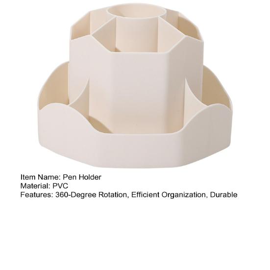 360-Degree Rotating Pen Holder Spinning Desk Organizer with 9 Tiered Compartments Multi-functional Makeup Brushes Holder for Office School Home