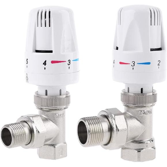 Automatic Thermostat Temperature Control Valve Thermostatic Radiator Valve Angle Floor Heating Special Valve Copper DN15 DN20 1Pcs(Size:DN20)