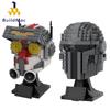 Buildmoc Space Wars Team 99 Clone Army Bad-Batchs Tech Helmet Statue Mandalorians Action Figures Set Building Blocks Toys Gift