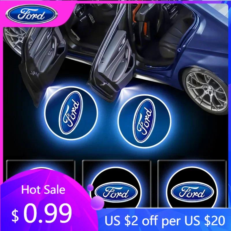 Car Sticker 2Pcs LED Car Door Lamp Projector Light Welcome Logo Laser Automobile Ghost Shadow For Ford Kuga Fiesta EcoSport MK M