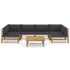 Maison Exclusive - Salon de jardin 7 pcs avec coussins gris foncé bambou
