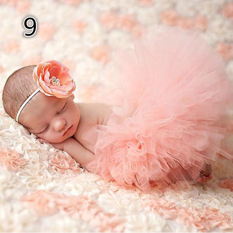 Реквизит для фотосъемки новорожденных, костюм для младенцев, наряд принцессы, детская юбка-пачка, повязка на голову