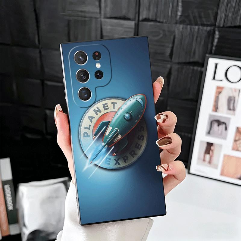 Futurama Planet Express Soft Phone Case for Samsung Galaxy S26 S25 Edge S24 Ultra S23 Plus S22 S21 FE S20 Black Cover Back Shell