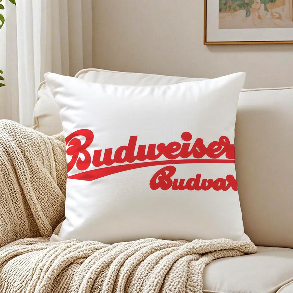 Beer Brand BBudweiser BBudvar Czech Cushion Cover Linen Pillowcase Soft for Sofa Bed Home Room Decor