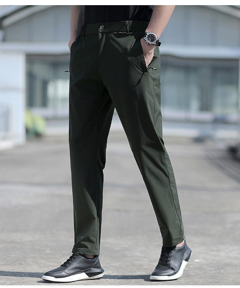Men's Quick-Dry Casual Sports Pants with Elastic Waist - Versatile for Spring, Autumn, and Winter