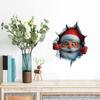 Santa Cracked Wall Decal Christmas Self-Adhesive Static Clings PVC Stickers for Car Window Room