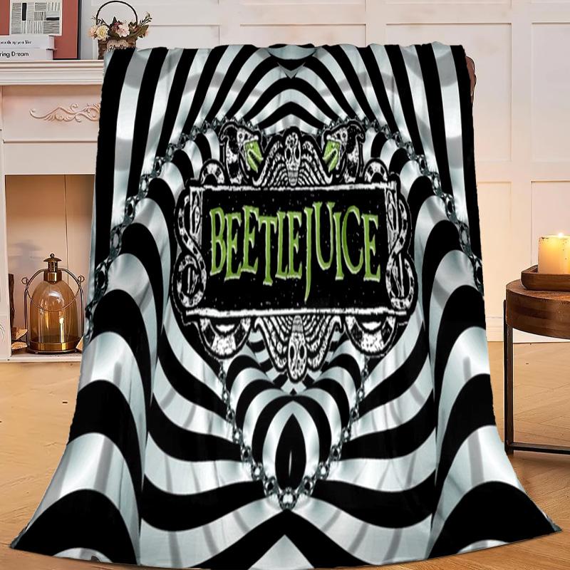 1PC Beetle Haunted House Flannel Blanket Gift, Suitable for Both Men And Women, Soft Ideal for Beds And Sofa, Birthday Or Christmas Gift
