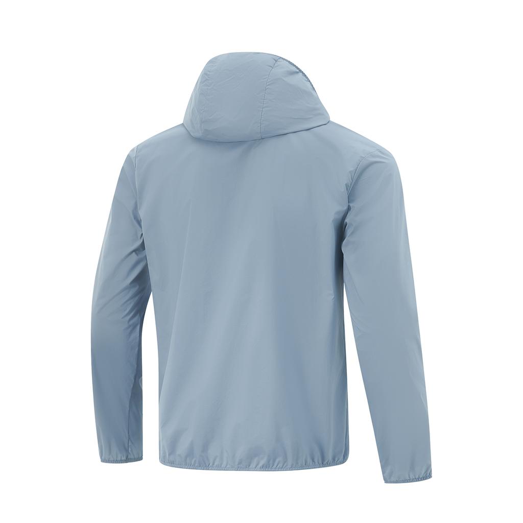 Li-Ning Comfortable Casual Minimalist Hooded Zipper Solid Color Versatile Jacket Men Jackets Slate-Blue AFDV261-9