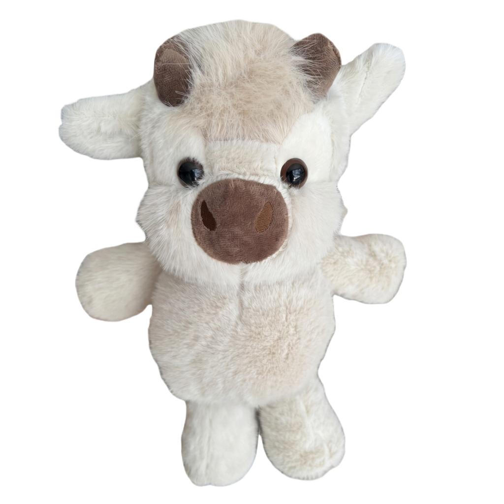 Highland Cow Plush Toy Soft Stuffed Animal with Fluffy Fur and Horns for Kids and Adults Cuddly Plushie for Home Office Decor Gift