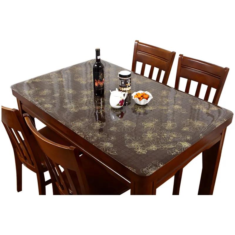 Transparent Printed Table Cloth Waterproof Anti-scald Oil-proof Coffee Table Tablecloth Various Sizes