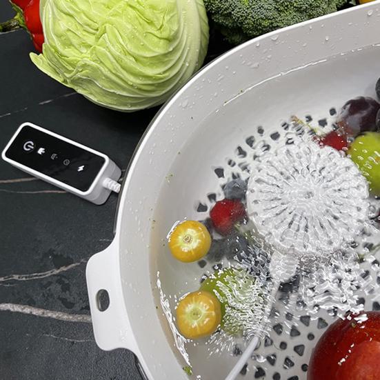 Fruit Vegetable Washer Ultrasonic Purifier IPX7 Waterproof Portable Battery Powered Wireless Fruit Vegetable Cleaner Device