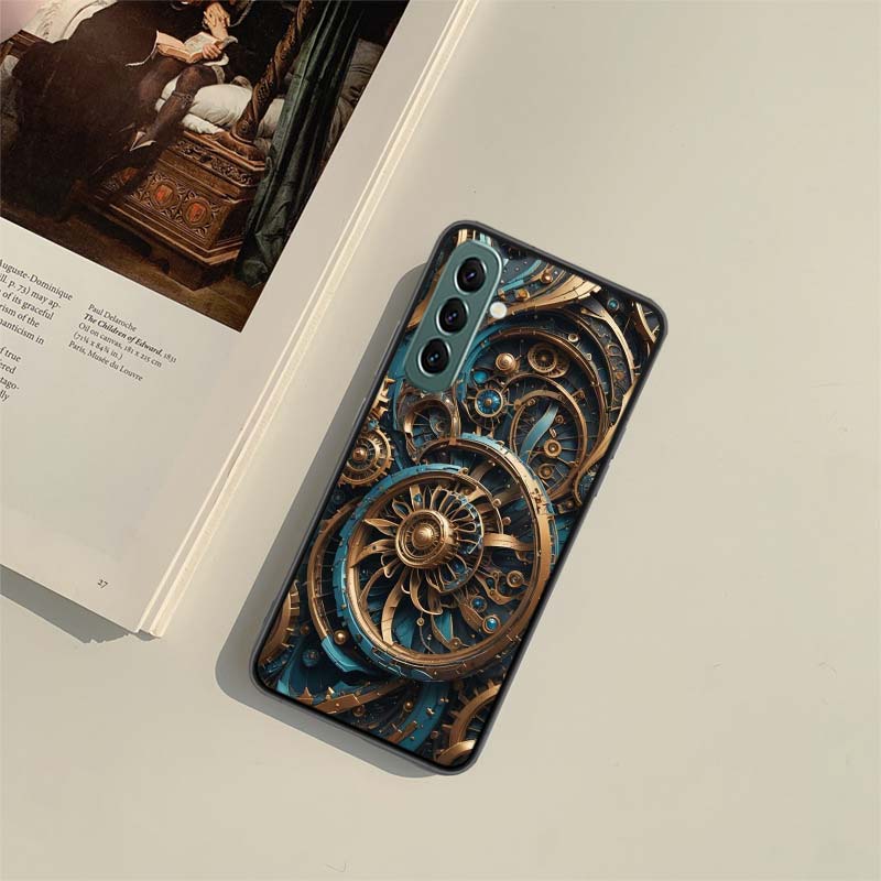 Lofi Dreamscapes Clock Gear Phone Case for Samsung A54 A14 A24 A34 A17 A37 A57 A55 A35 A25 A15 A07 A05S A04S A12 A22 A32 A52S A7