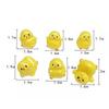 3/6Pcs Resin Ornaments For Auto Interior Dashboard Button Home Bedroom Office Living Room Mini Yellow Chick Car Decoration Gift