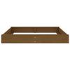 Sandpit with Seats Honey Brown Square Solid Pine Wood