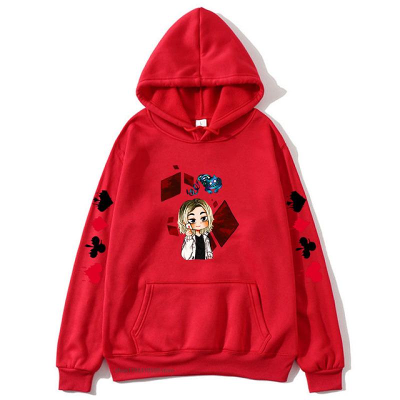 Милая толстовка с капюшоном Chishiya, толстовки с рисунком «Алиса в границе», пуловеры в стиле аниме, мужская уличная одежда с мультяшным принтом, женская уличная одежда в стиле Харадзюку, повседневная