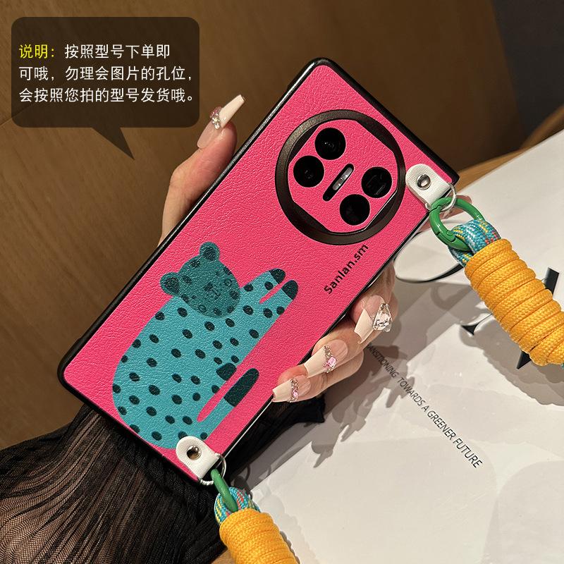 Пятнистый леопард подходит для чехла на мобильный телефон Huawei MateX1 складной экран мультяшная кожаная mate x1 новый розово-красный нишевый ins стиль x1 всесторонний