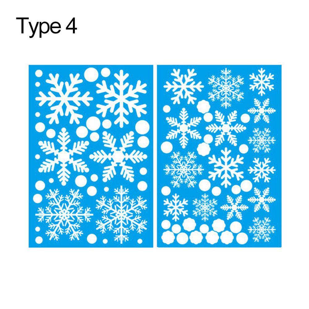 Праздничные принадлежности Рождественские наклейки на окна Настенное искусство Наклейки со снежинками Украшение витрины