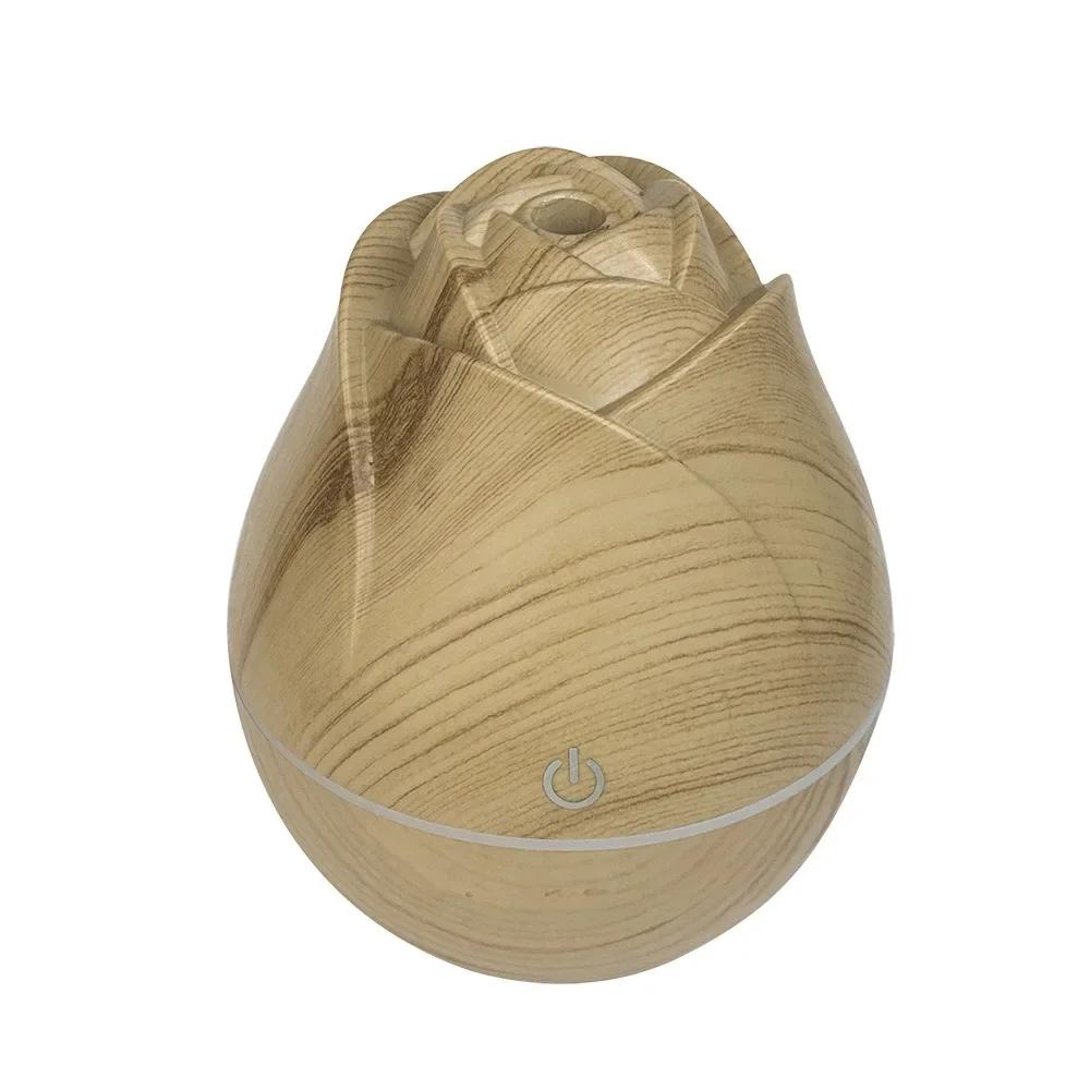 Увлажнитель воздуха с эффектом розового дерева, USB, бесшумный, для пополнения воды в спальне, цветной градиентный свет, ароматерапия, диффузор эфирных масел