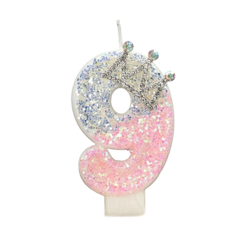 Birthday Candle Pink Crown Number Cake Candle,Birthday Cake Toppers Cupcakes Decorations Anniversary Celebrations Supplies