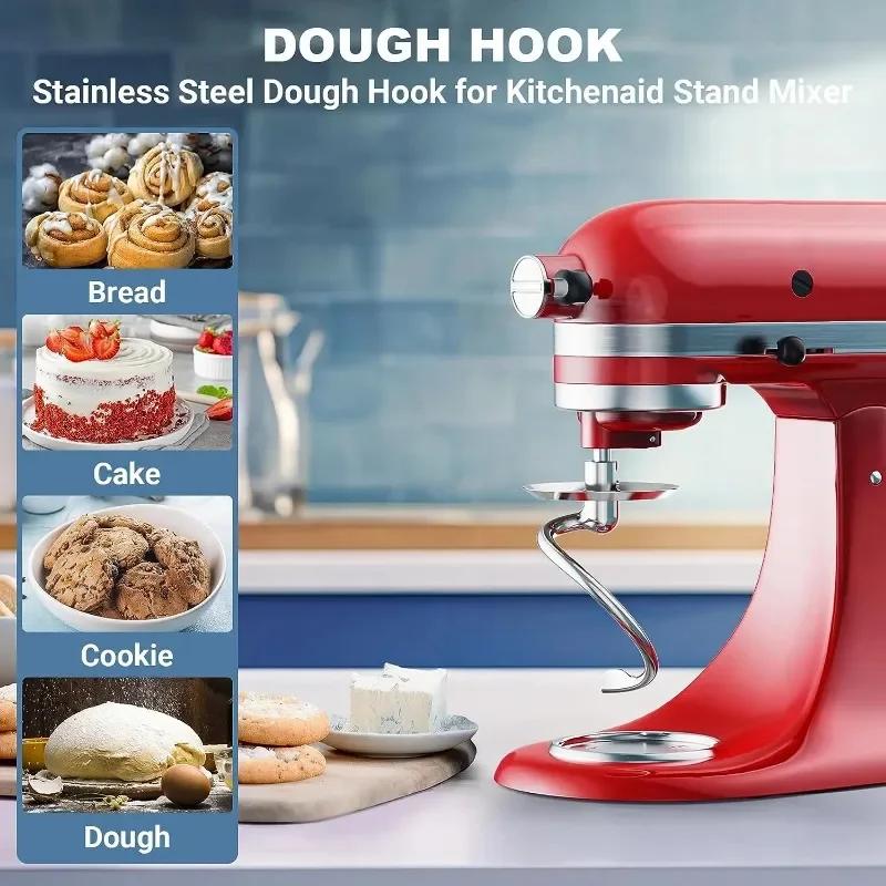 Можно мыть в посудомоечной машине, спиральный крюк для замешивания теста для миксера Kitchenaid, 4,5 кварты - 5 насадок с наклонной головкой Наборы кухонных гаджетов