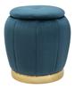 Storage Stool Paris Teal Gold Cm Ø 43X43